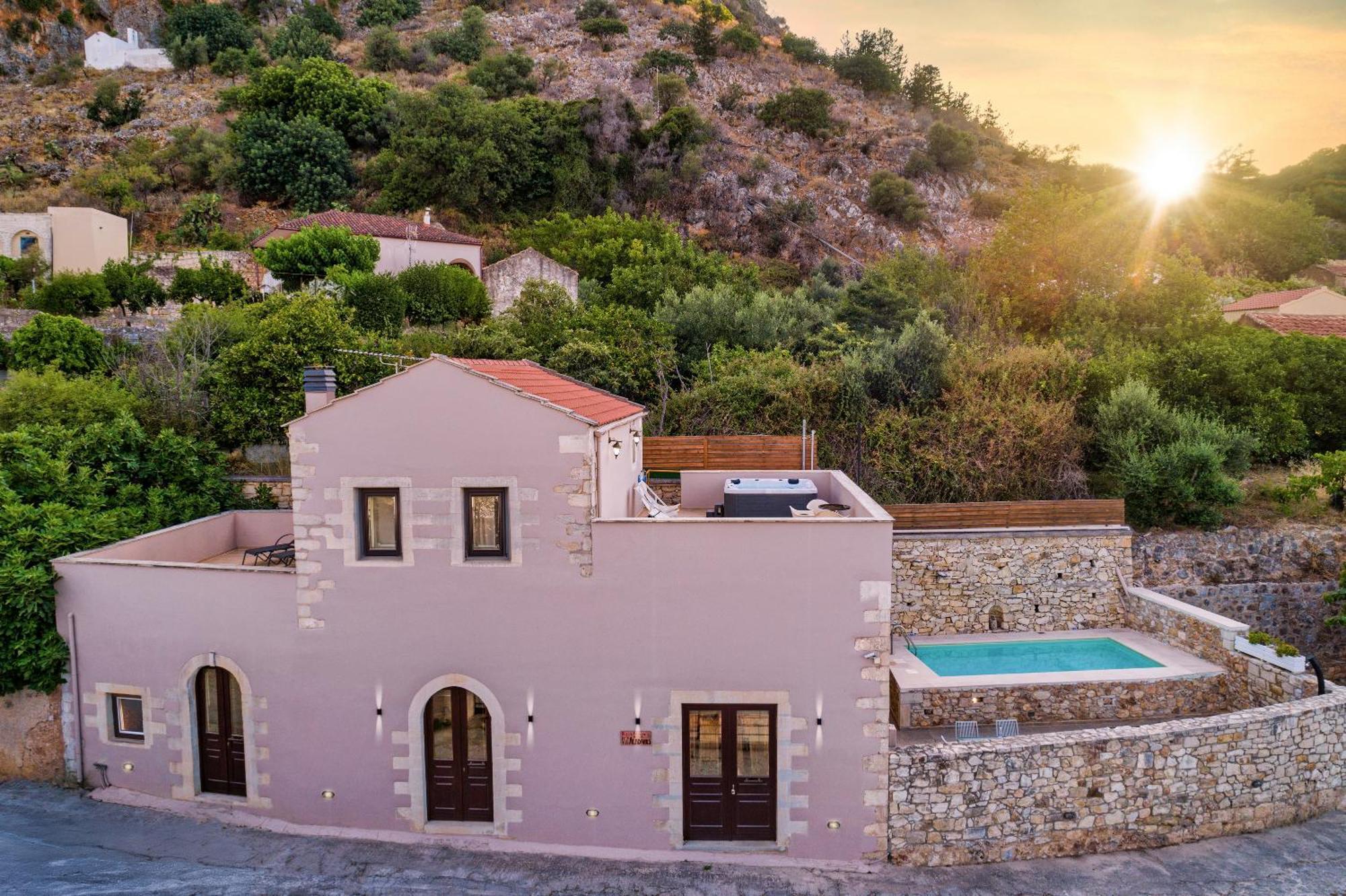 Olga'S Filoxenia - Villa Aladanos-Private Pool And Heated Jacuzzi Makhairoí Exteriér fotografie